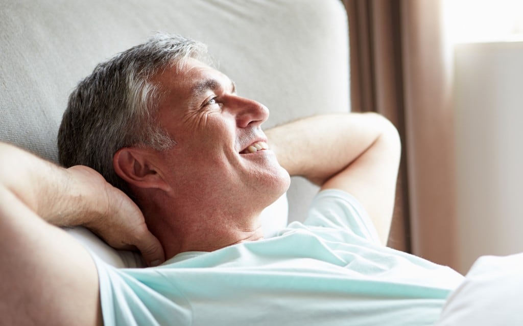 happy man who found alternative to stop sleep apnea without CPAP