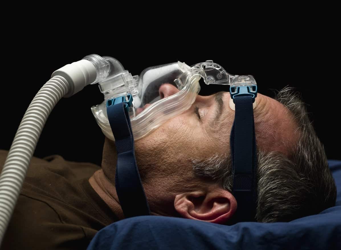 man wearing a CPAP mask